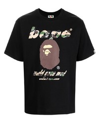 A Bathing Ape World Gone Mad Logo Print T Shirt