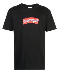 Supreme X Cdg Logo Print T Shirt