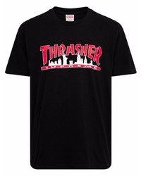 Supreme X Thrasher Logo Print Skyline T Shirt