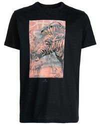 PS Paul Smith Zebra Graffiti Print T Shirt