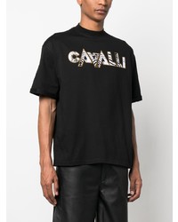 Roberto Cavalli Zebra Print Logo T Shirt