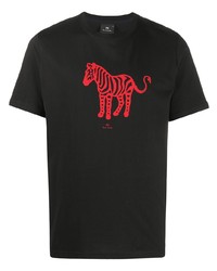 PS Paul Smith Zebra Print Organic Cotton T Shirt