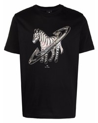 PS Paul Smith Zebra Print Organic Cotton T Shirt