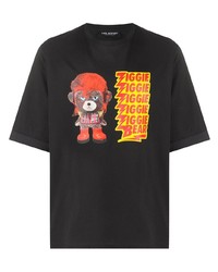 Neil Barrett Ziggie Bear Print Cotton T Shirt