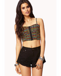 Forever 21 Cropped Tribal Print Bustier