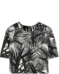 Elizabeth and James Lowell Cropped Printed Stretch Scuba Jersey Top
