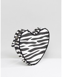 Lazy Oaf Zebra Print Heart Cross Body Bag