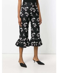 Giuseppe Di Morabito Cropped Flared Floral Trousers