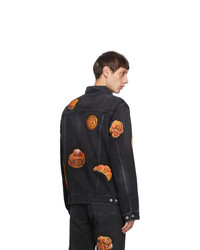 Doublet Black Denim Hand Painted Boulangerie Jacket