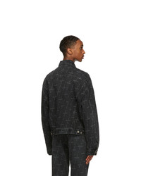 Balenciaga Black Denim Logo Large Fit Jacket