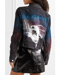 Amiri Printed Distressed Denim Jacket