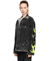 Filles a papa Sequined Flame Washed Denim Jacket