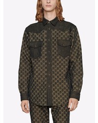 Gucci Gg Jacquard Denim Shirt