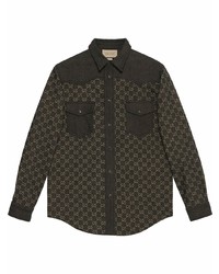 Gucci Gg Jacquard Denim Shirt