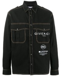 Givenchy Mixed Print Denim Shirt