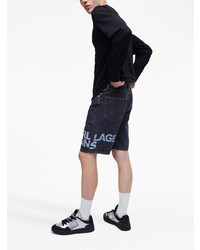 KARL LAGERFELD JEANS Logo Print Denim Shorts