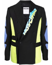 Moschino Double Breasted Colour Block Wool Blazer