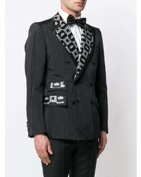 Dolce & Gabbana Monogram Contrast Double Breasted Jacket