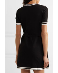 Moschino Boutique Intarsia Cotton Mini Dress Black