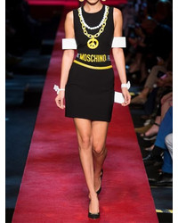 Moschino Necklaces Belts Printed Crepe Dress