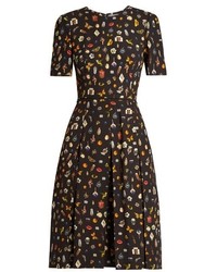 Alexander McQueen Obsession Print Crepe Dress