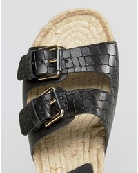 Aldo Buckle Croc Print Sandal With Espadrille Sole
