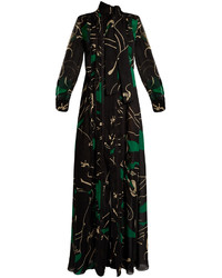 Valentino Panther Print Silk Georgette Gown
