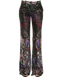 Roberto Cavalli Paisley Printed Velvet Pants