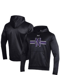 Under Armour Black Northwestern Wildcats Logo Stripe Fleece Pullover Hoodie At Nordstrom