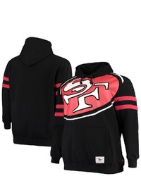 Mitchell & Ness Black San Francisco 49ers Big Tall Big Face Historic Logo Fleece Pullover Hoodie