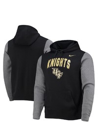 Nike Blackheathered Gray Ucf Knights Club Fleece Colorblock Pullover Hoodie At Nordstrom