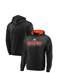 FANATICS Branded Black Miami Marlins Big Tall Block Lineup Zone Fleece Pullover Hoodie