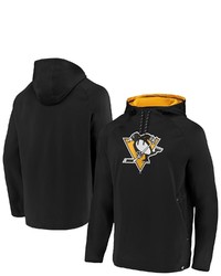 FANATICS Branded Black Pittsburgh Penguins Iconic Defender Fleece Pullover Hoodie At Nordstrom