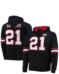 Mitchell & Ness Deion Sanders Black Atlanta Falcons Retired Player Name Number Fleece Pullover Hoodie