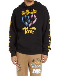 CONEY ISLAND PICNIC Universal Love Graphic Cotton Blend Hoodie In Black At Nordstrom
