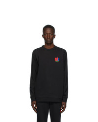 Black Print Fleece Sweatshirt