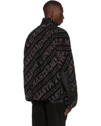 Mastermind World Black Grey Sherpa Oversized All Over Blouson Jacket