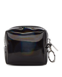 MM6 MAISON MARGIELA Black Holographic Small Square Coin Pouch