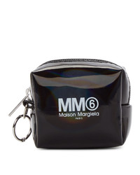 MM6 MAISON MARGIELA Black Holographic Small Square Coin Pouch