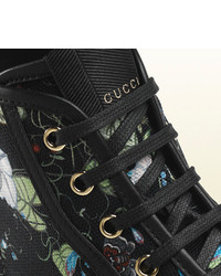 Gucci Flora Knight Print Canvas High Top Sneaker