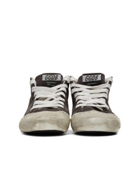 Golden Goose Grey Suede Glitter Mid Star Sneakers