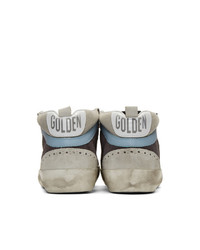 Golden Goose Grey Suede Glitter Mid Star Sneakers