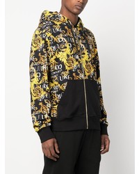 VERSACE JEANS COUTURE Baroque Print Zip Up Hoodie