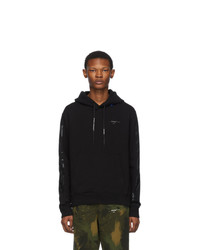 Off-White Black And Silver Diag Unfinished Slim Hoodie