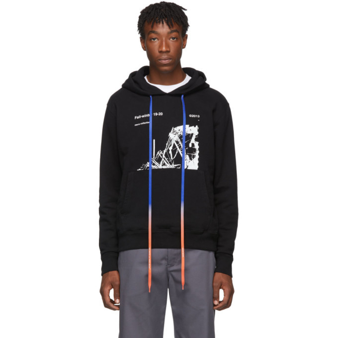 Off-White Black And White Ruined Factory Slim Hoodie, $400 | SSENSE ...