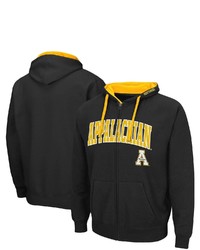 Colosseum Black Appalachian State Mountaineers Arch Logo 20 Full Zip Hoodie
