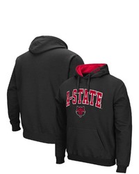 Colosseum Black Arkansas State Red Wolves Arch And Logo Pullover Hoodie