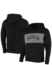 New Era Black Brooklyn Nets Neoprene Colorbock Tri Blend Pullover Hoodie