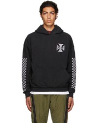 Rhude Black Classic Checkers Hoodie