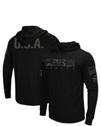Colosseum Black Clemson Tigers Oht Military Appreciation Hoodie Long Sleeve T Shirt At Nordstrom